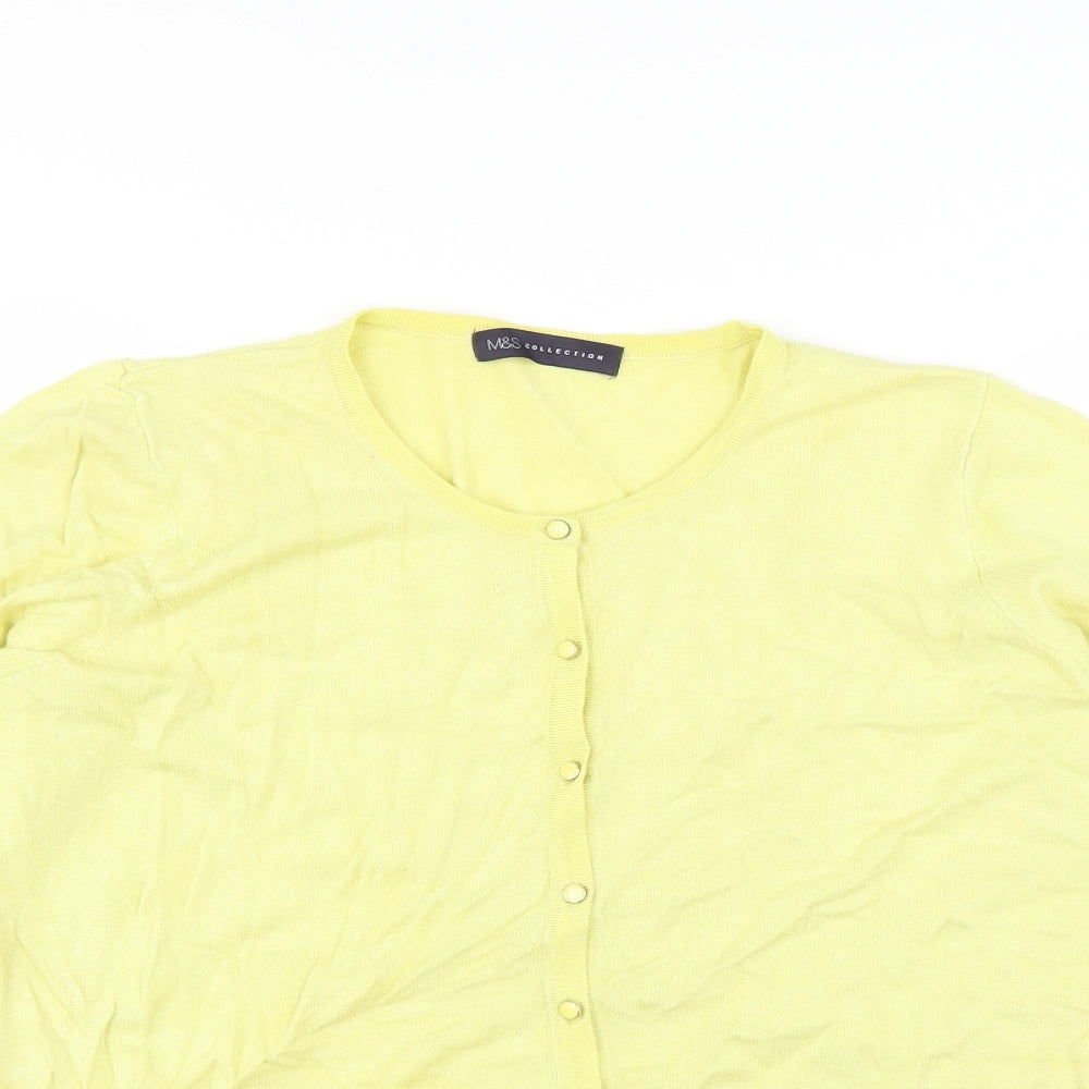 Marks and Spencer Womens Yellow   Cardigan Jumper