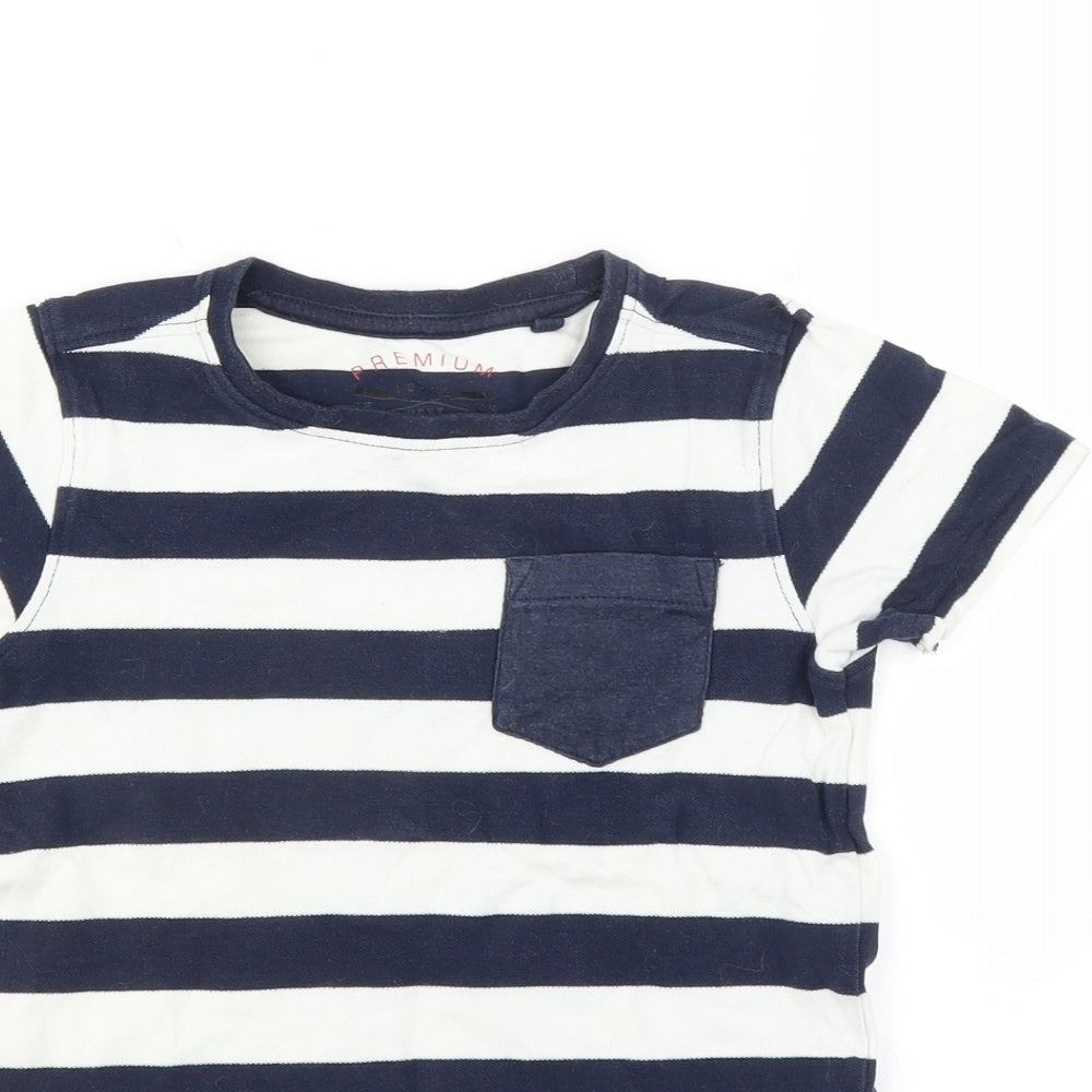 NEXT Boys Blue Striped  Basic T-Shirt Size 6 Years