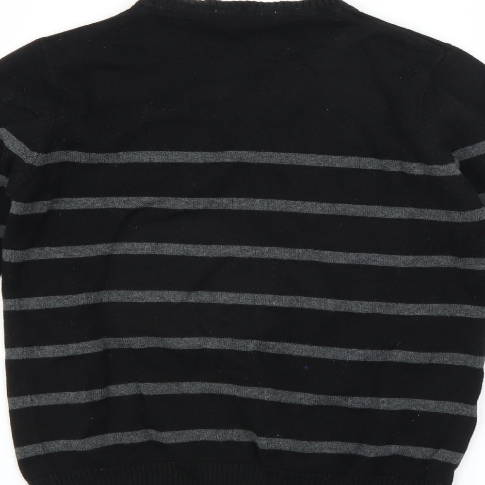 George Boys Black Striped  Pullover Jumper Size 6-7 Years