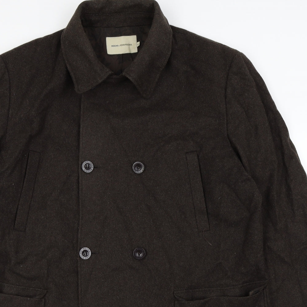 RJR.John Rocha Mens Brown   Overcoat Coat Size XL