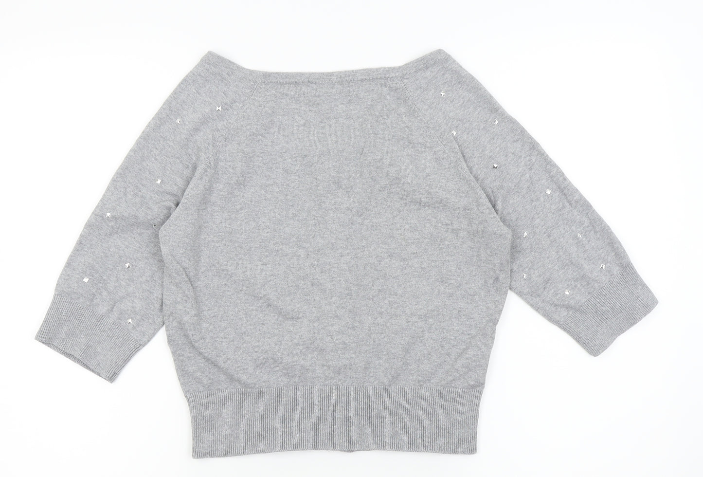 BE BEAU Womens Grey Argyle/Diamond  Cardigan Jumper Size 12