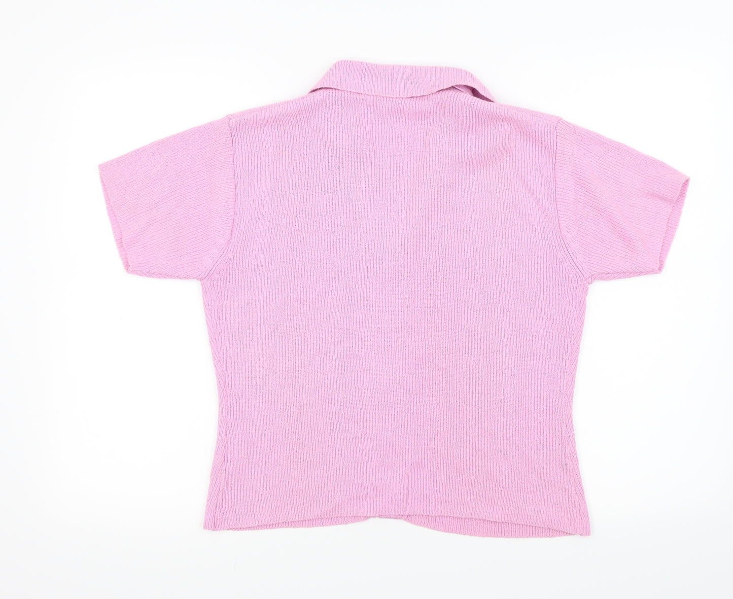 Simply Classic Womens Pink   Basic Button-Up Size M