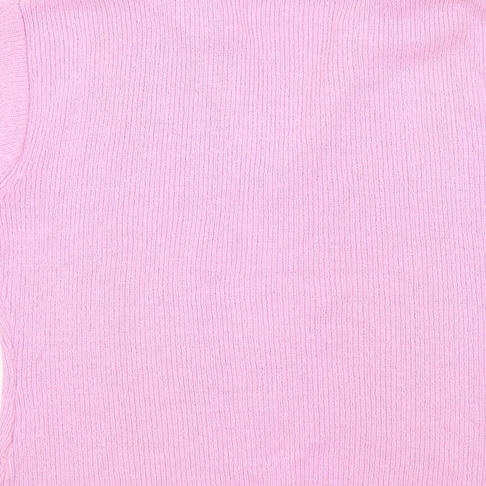 Simply Classic Womens Pink   Basic Button-Up Size M