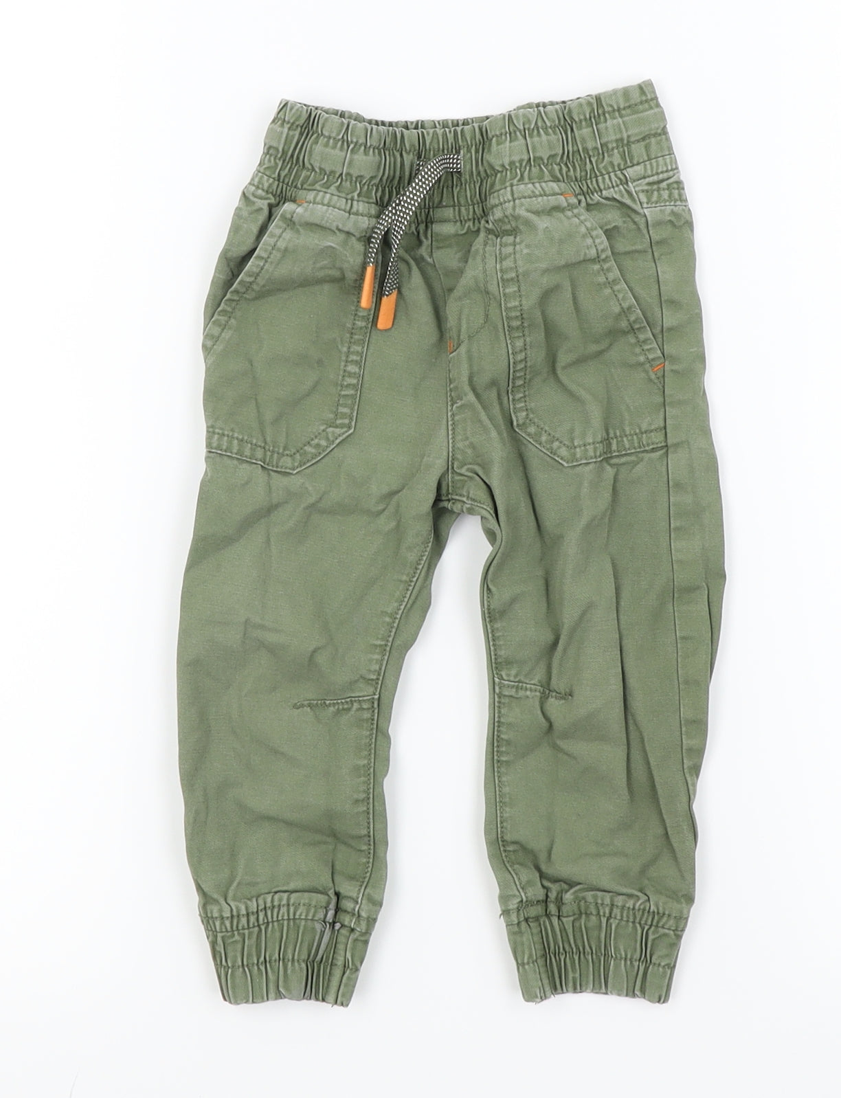 F&F Boys Gold   Cargo Trousers Size 12-18 Months