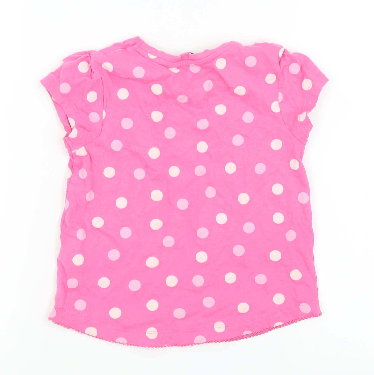 Asda George Girls Pink Polka Dot  Basic T-Shirt Size 5-6 Years