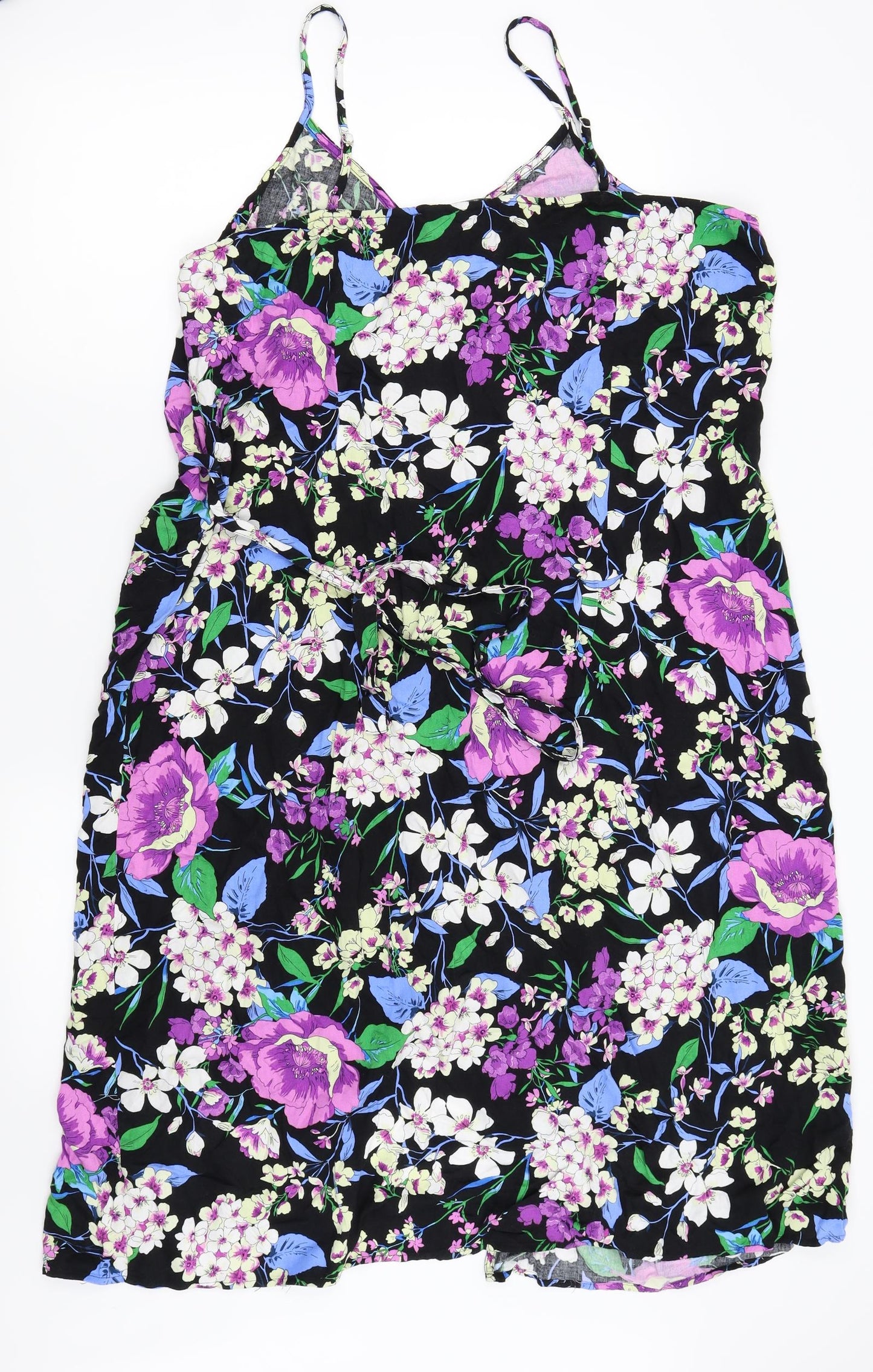 TU Womens Black Floral  Fit & Flare  Size 22