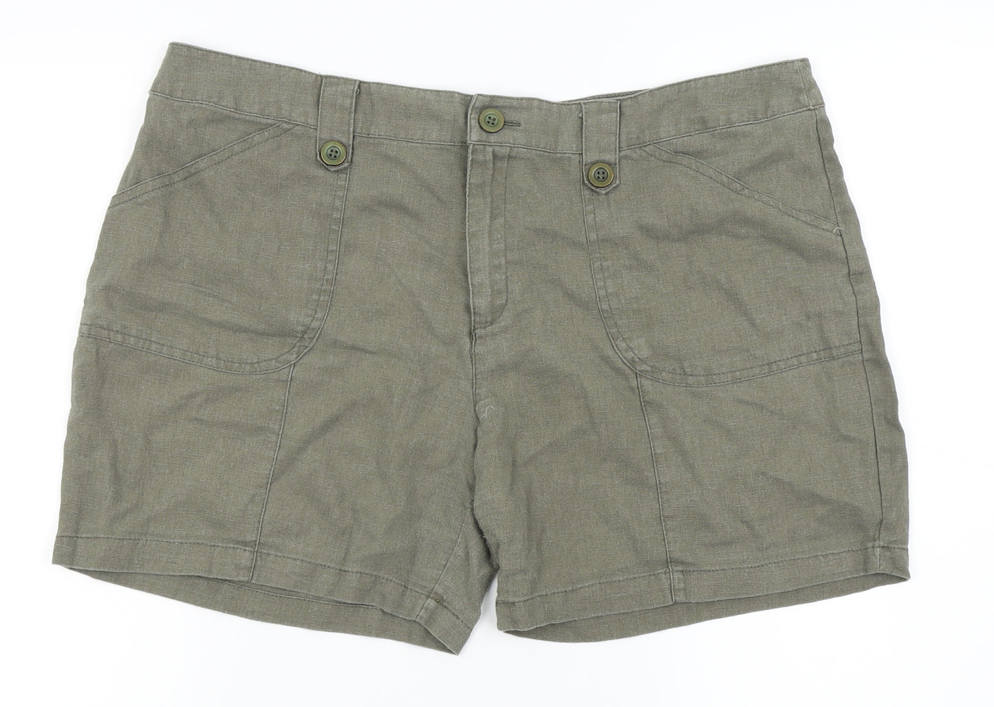 denim and co Womens Green   Chino Shorts Size 16