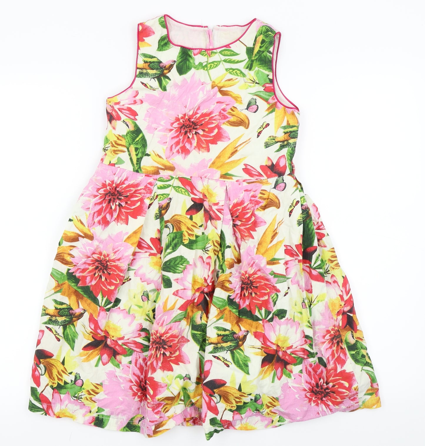 Party Girls White Floral  Fit & Flare  Size 10 Years