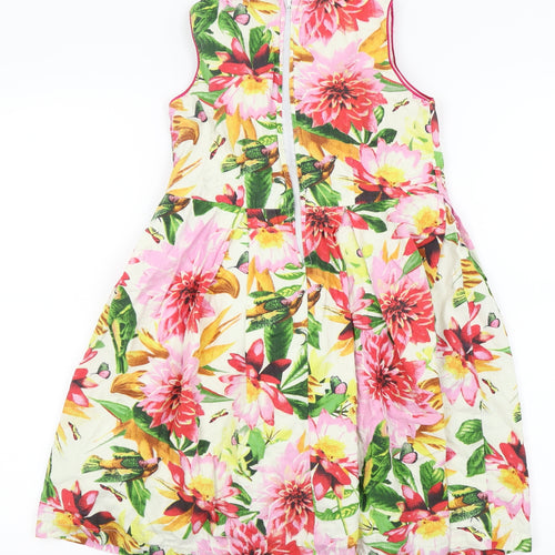 Party Girls White Floral  Fit & Flare  Size 10 Years