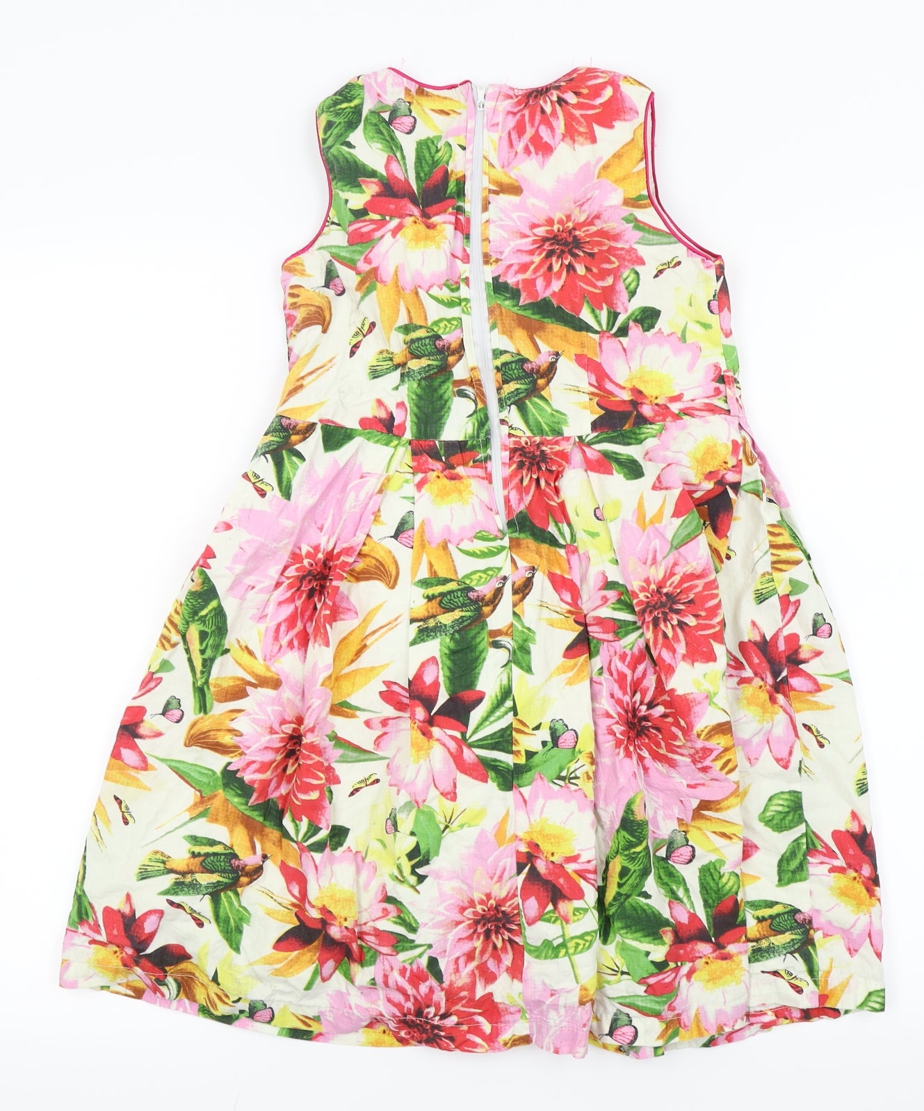 Party Girls White Floral  Fit & Flare  Size 10 Years