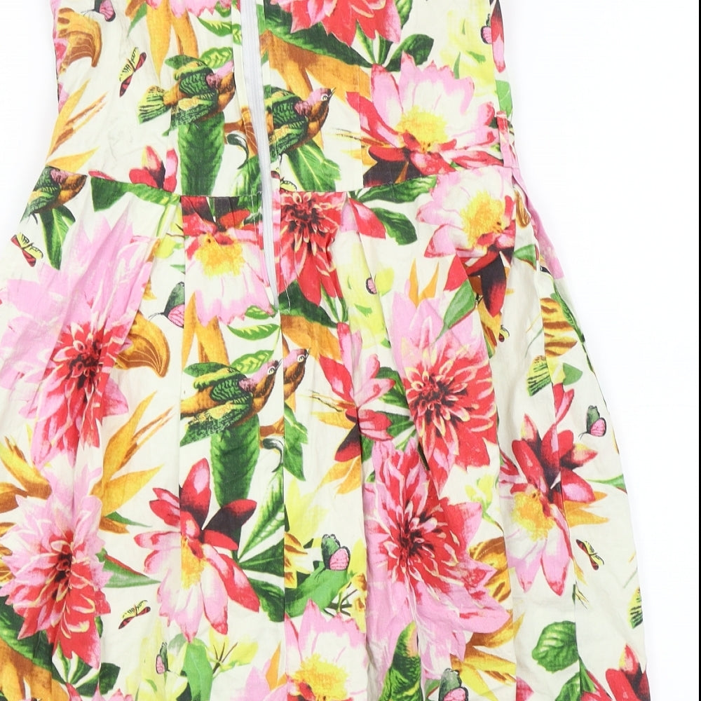 Party Girls White Floral  Fit & Flare  Size 10 Years