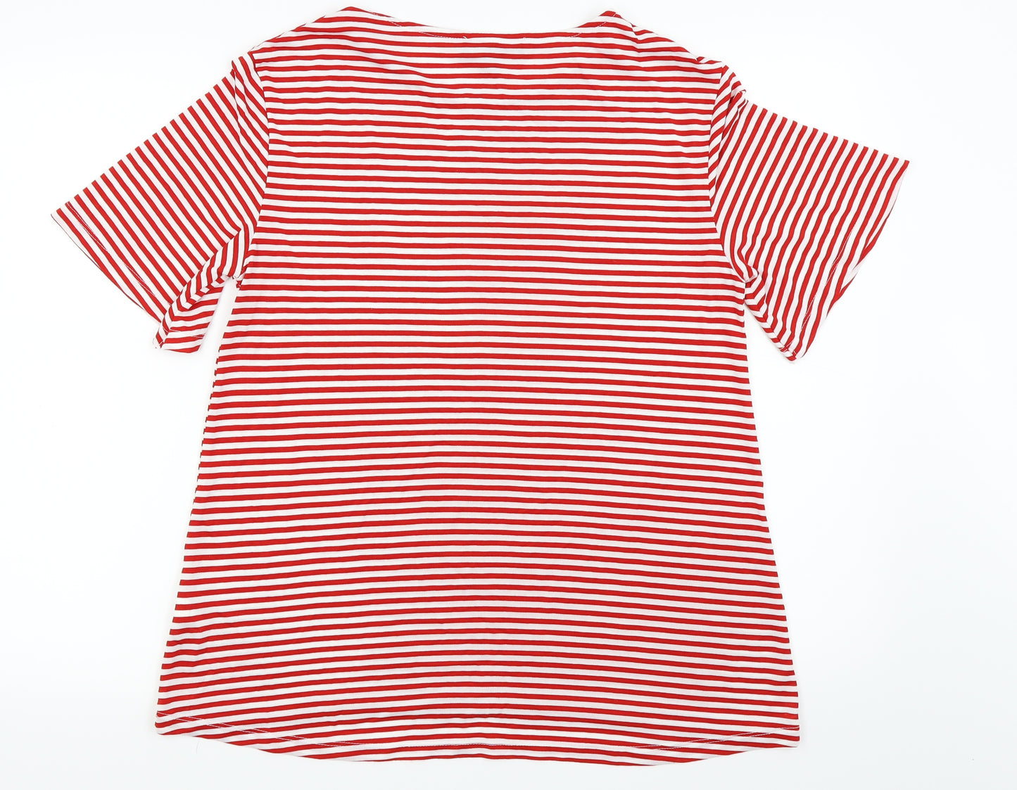 Primark Womens Red Striped  Basic T-Shirt Size 12