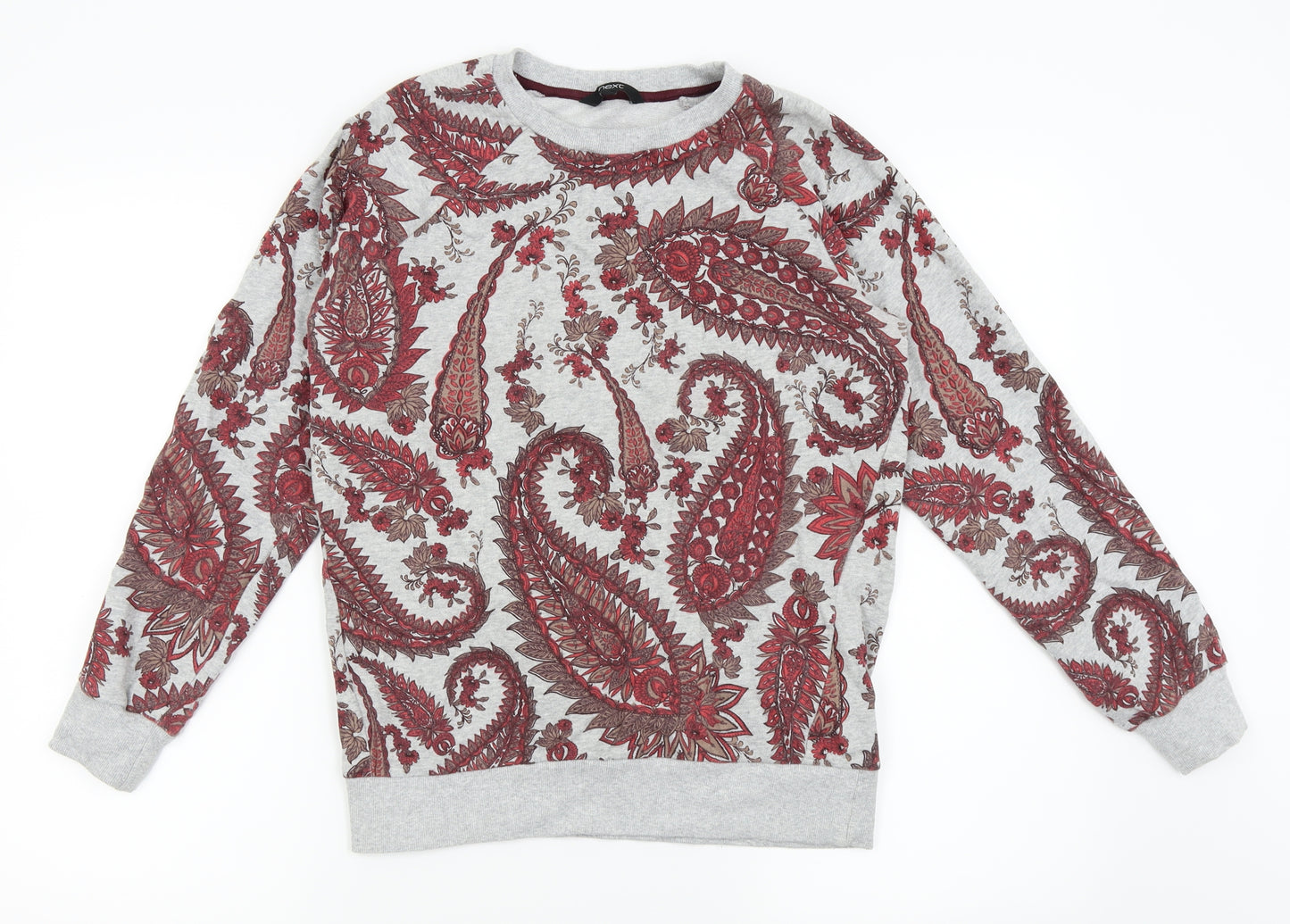 NEXT Mens Grey Floral  Pullover Jumper Size S