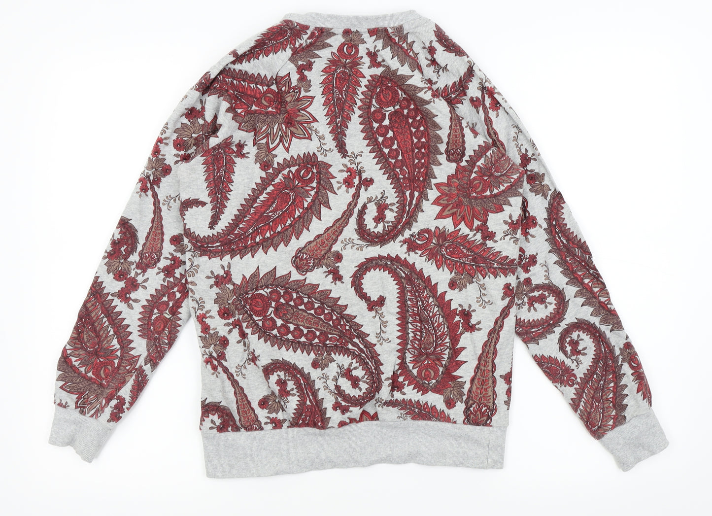 NEXT Mens Grey Floral  Pullover Jumper Size S