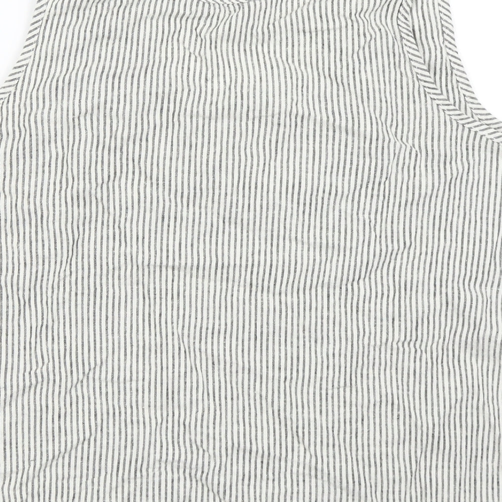 New Look Womens White Striped  Camisole Tank Size 12