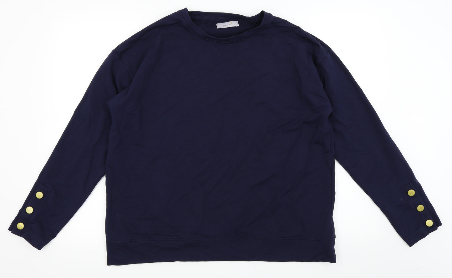 M&S Womens Blue Houndstooth  Pullover Jumper Size 14