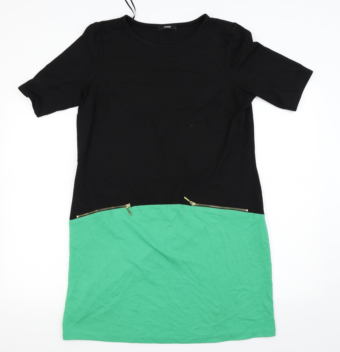 Asda George Womens Black   T-Shirt Dress  Size 14