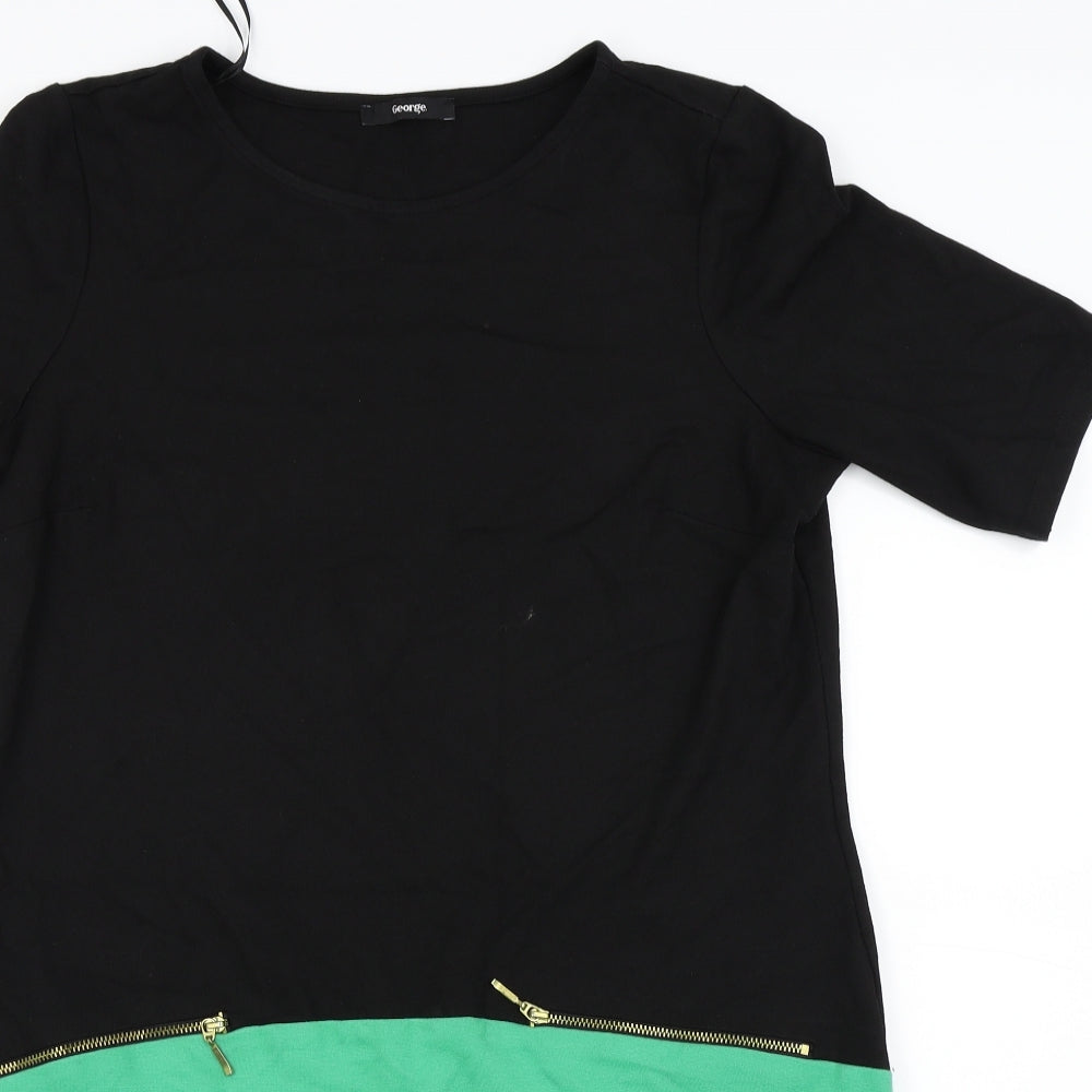 Asda George Womens Black   T-Shirt Dress  Size 14