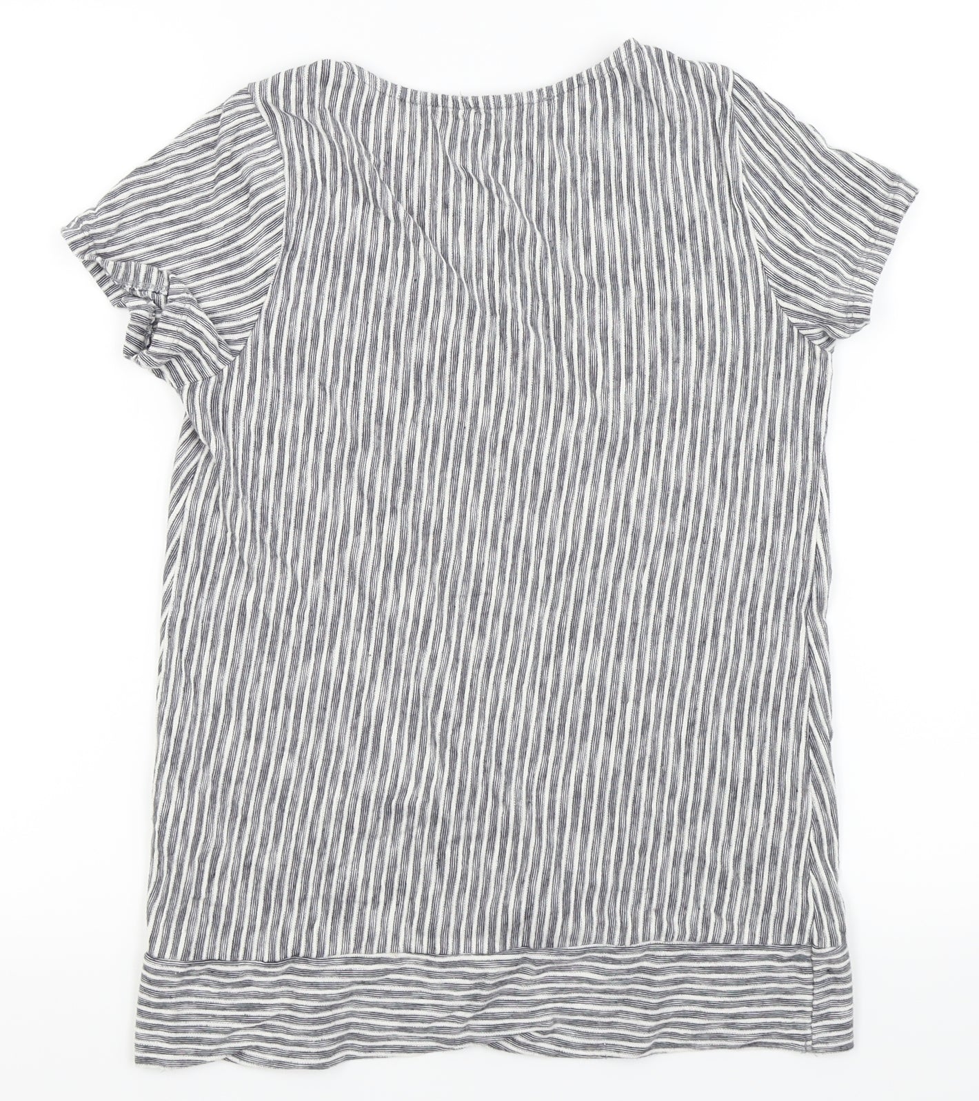 Asda George Womens White Striped  Basic T-Shirt Size 8