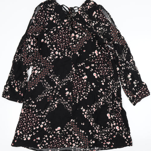 Asda George Womens Black Floral  Fit & Flare  Size 14