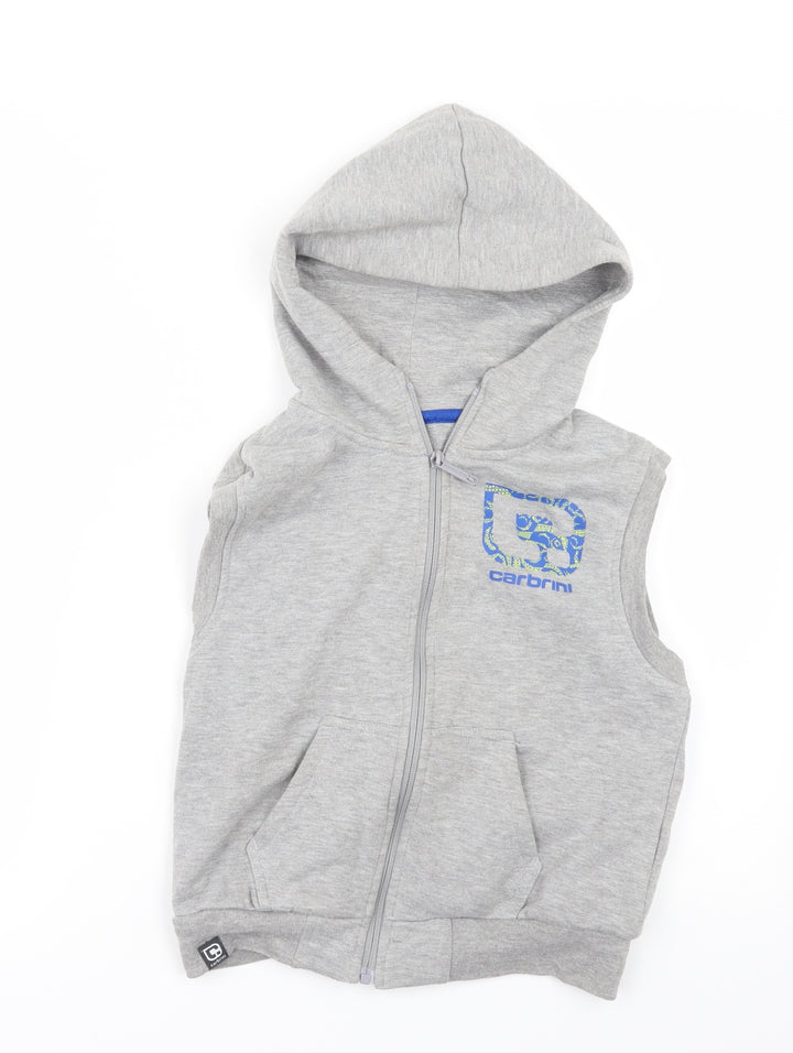 Carbrinii Boys Grey   Full Zip Hoodie Size 6-7 Years