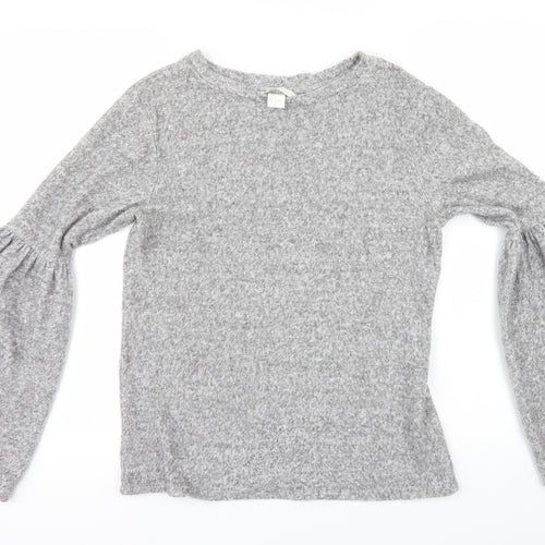 H&M Womens Grey   Pullover Jumper Size S  - Flare sleeve