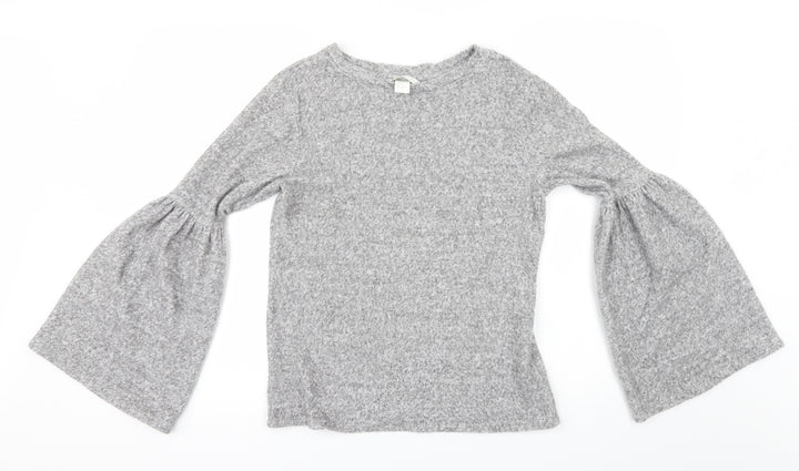 H&M Womens Grey Pullover Jumper Size S - Flare sleeve