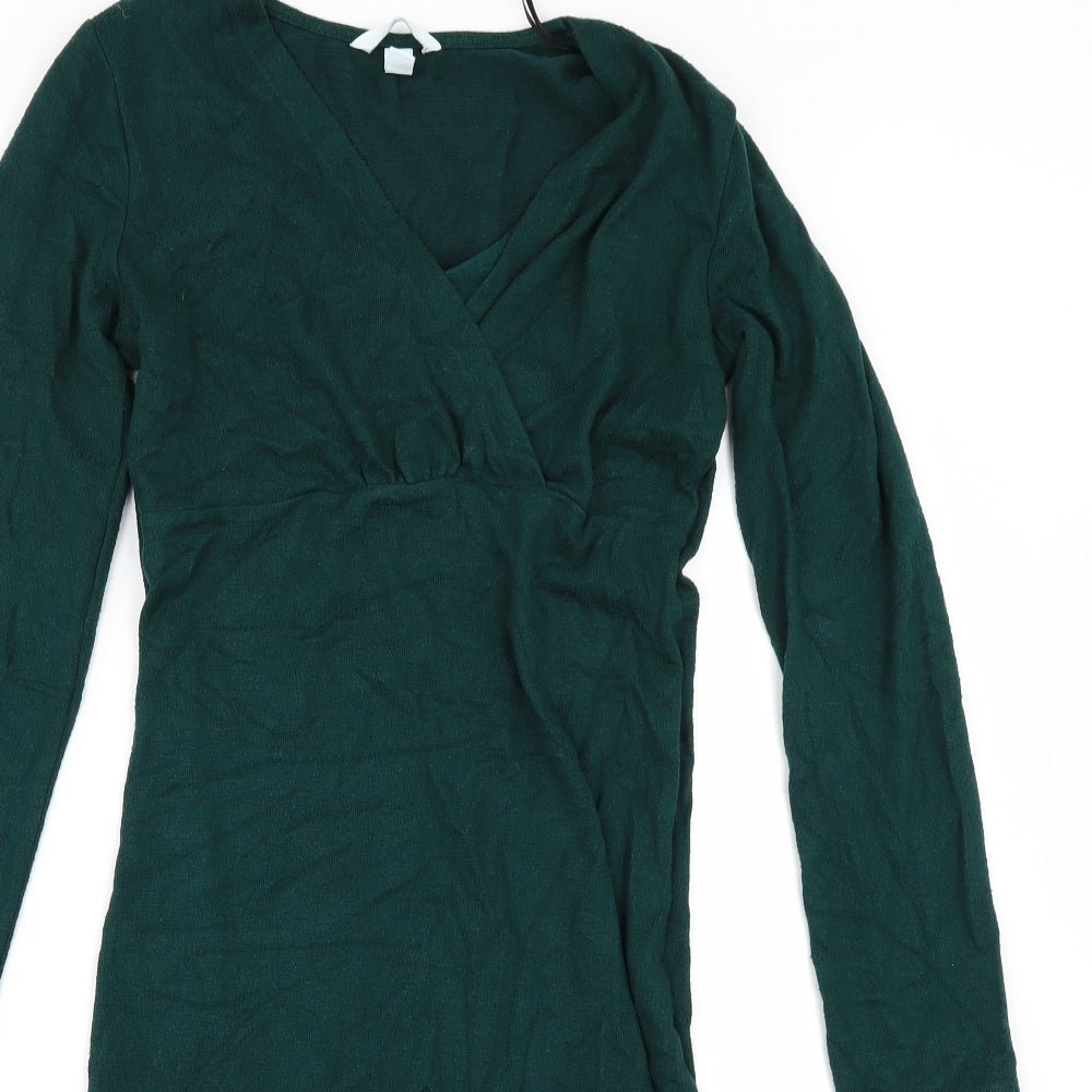 H&M Womens Green   Jumper Dress  Size M