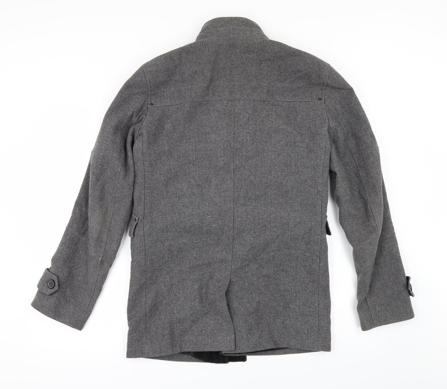 Cedar Wood State Mens Grey Check  Overcoat Coat Size S