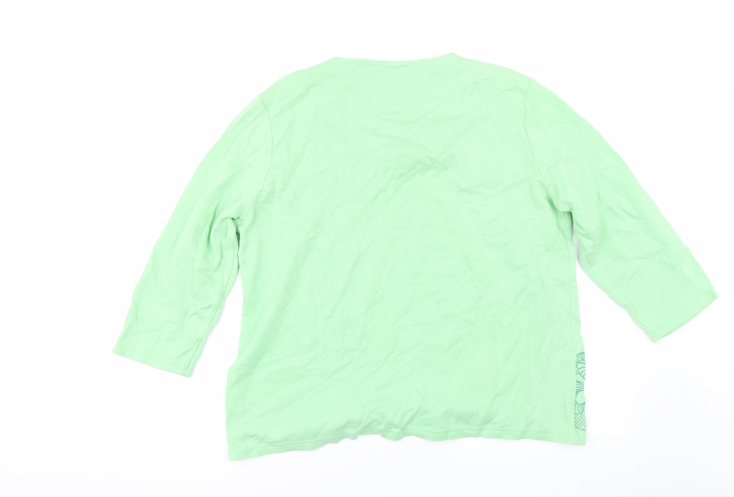 DASH Womens Grey Floral  Basic T-Shirt Size 18