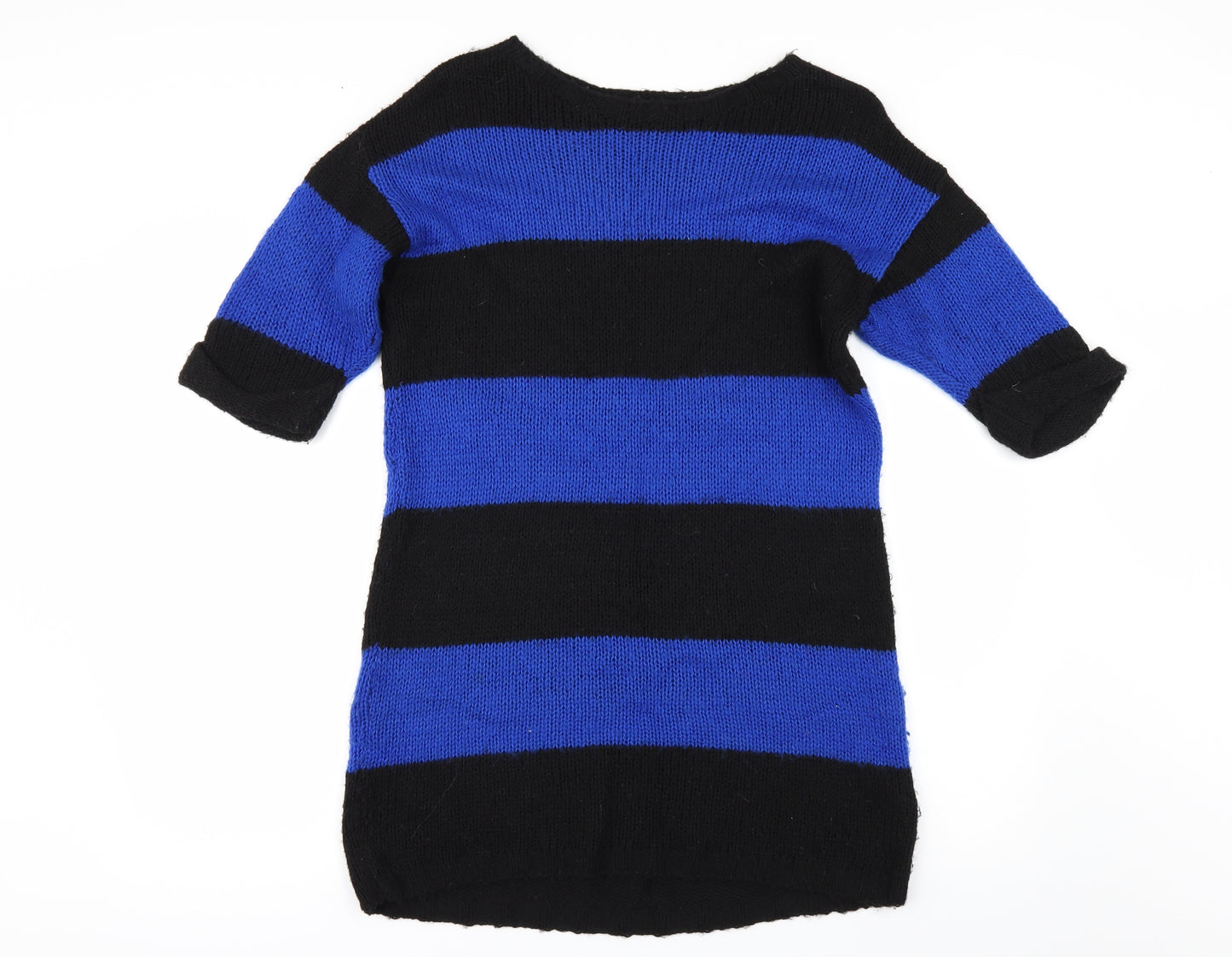 F&F Womens Black Striped  Pullover Jumper Size 12