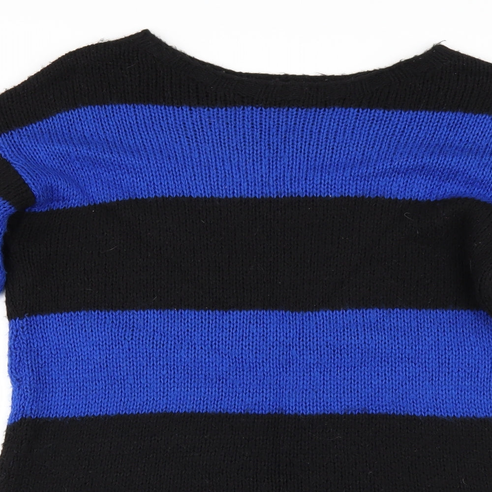 F&F Womens Black Striped  Pullover Jumper Size 12