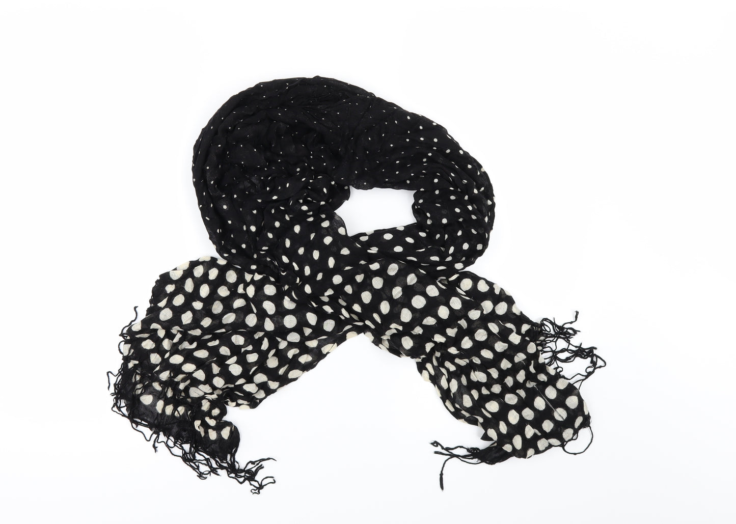 Preworn Womens Black Polka Dot   Scarf