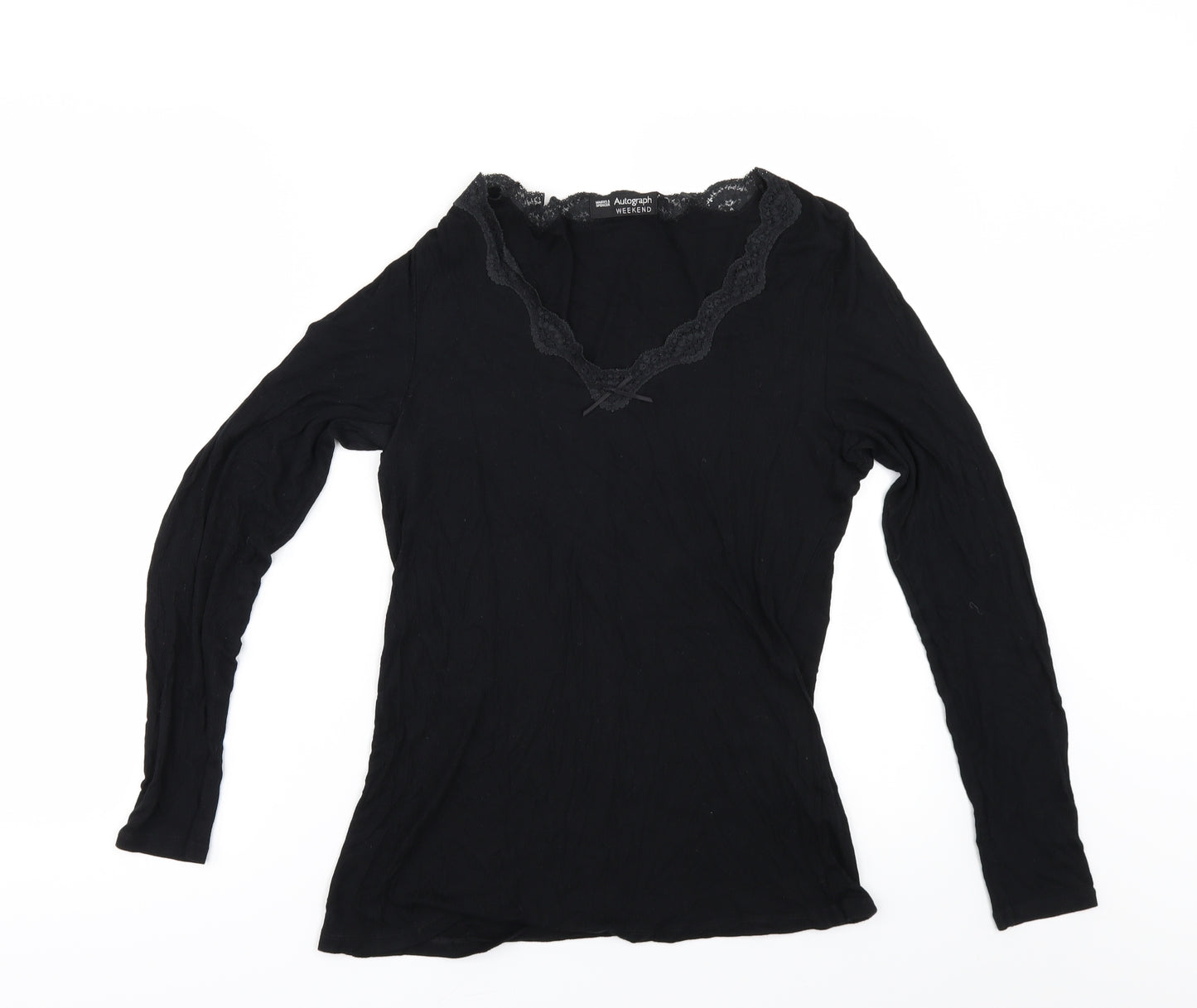 Marks and Spencer Womens Black   Basic T-Shirt Size 16