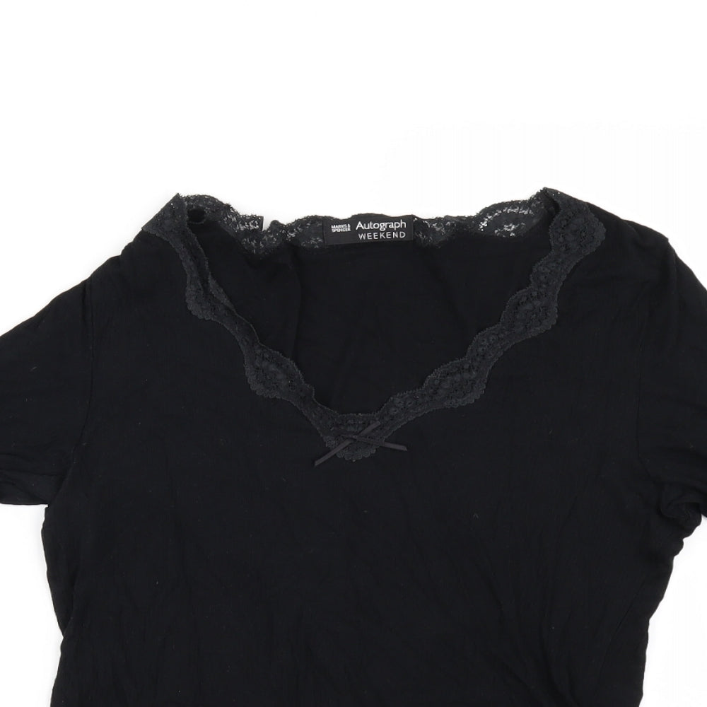 Marks and Spencer Womens Black   Basic T-Shirt Size 16