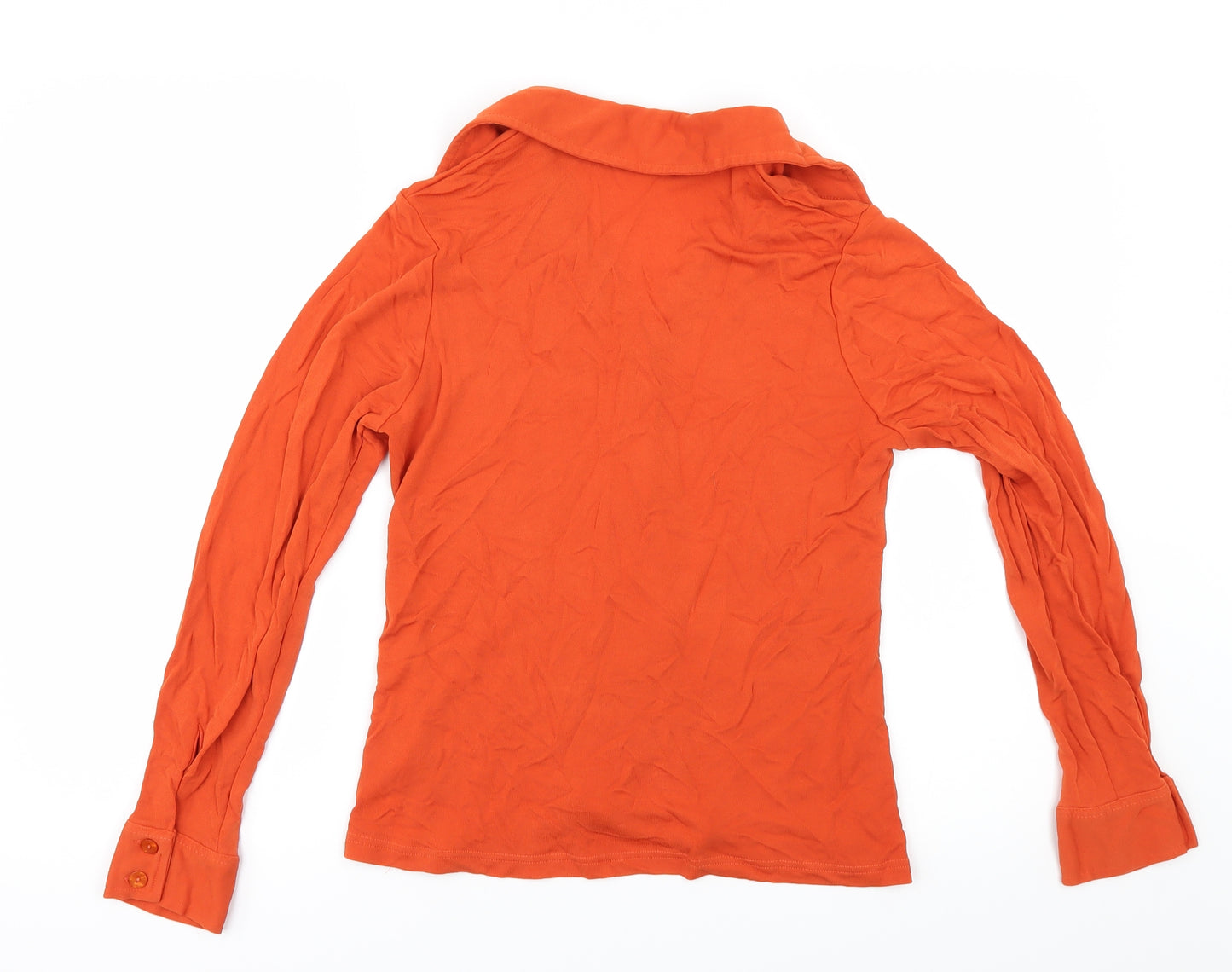 Marks and Spencer Womens Orange   Basic Button-Up Size 14