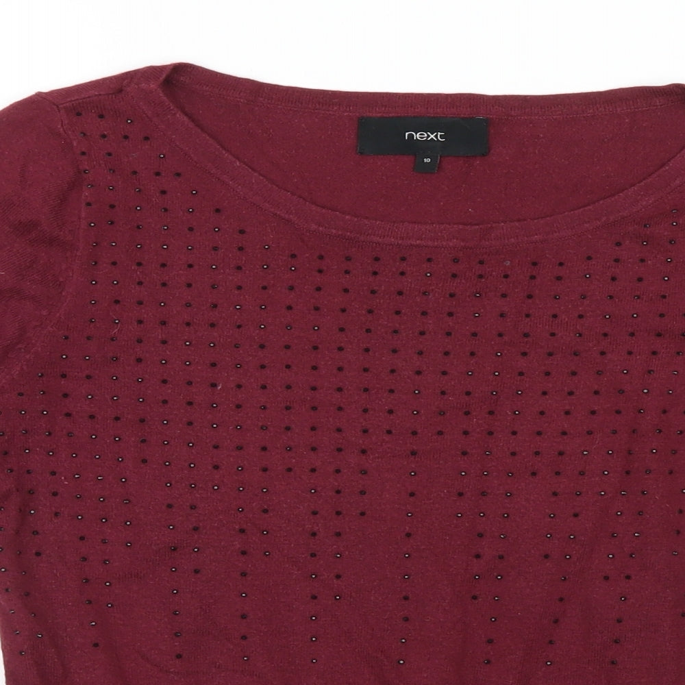 NEXT Womens Red  Knit Pullover Jumper Size 10