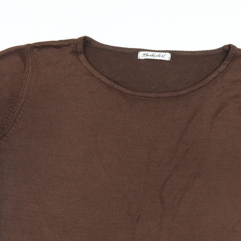 Berkertex Womens Brown   Basic T-Shirt Size 10