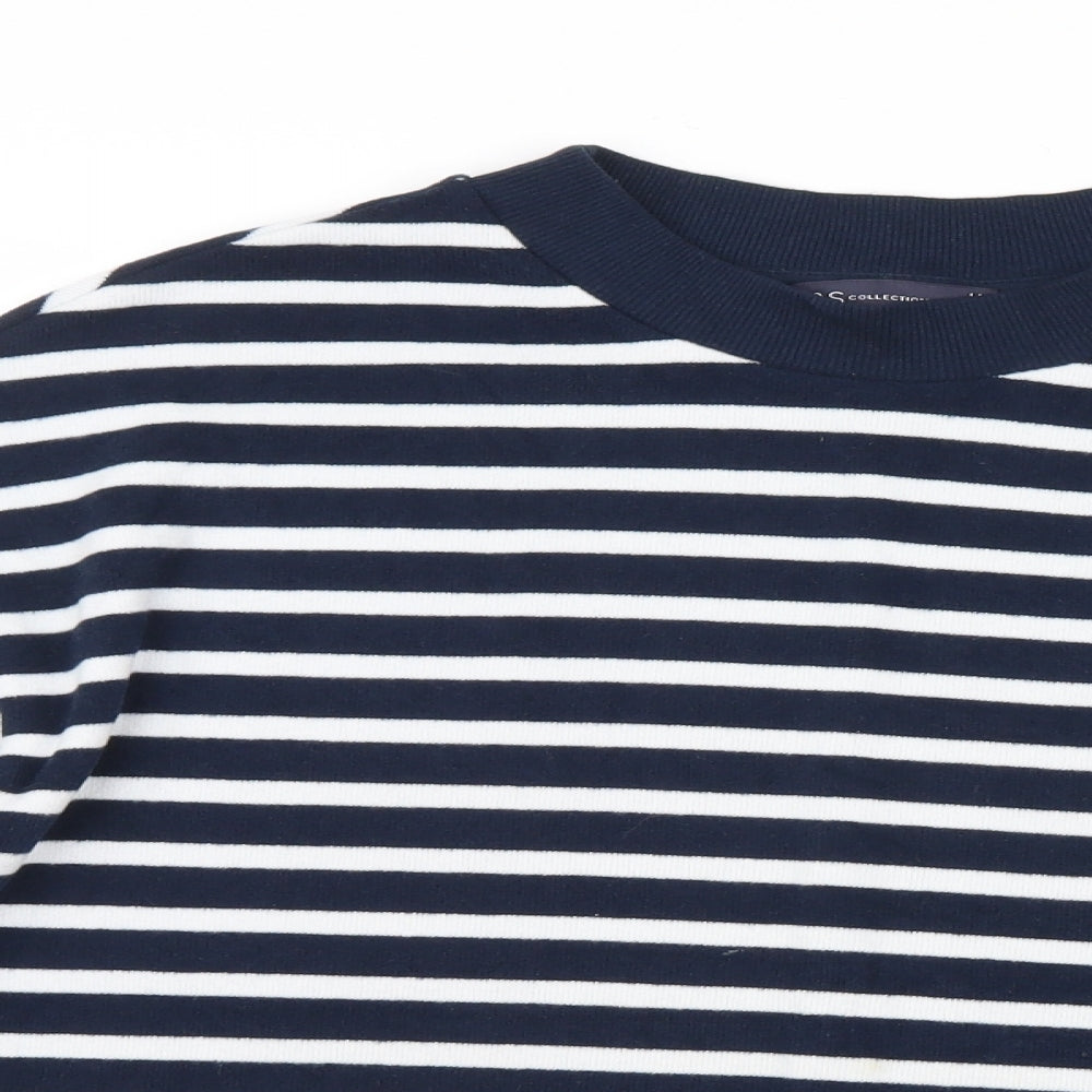 Marks and Spencer Womens Blue Striped Knit Pullover Jumper Size 14