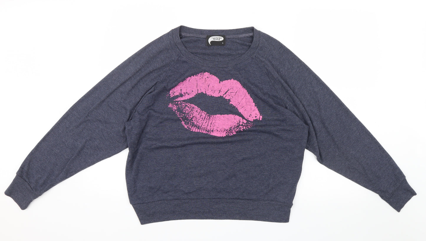 Illustrated People Womens Blue   Pullover Jumper Size S
