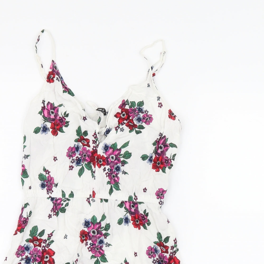 Divided by H&M Womens Pink Floral  Mini  Size 8