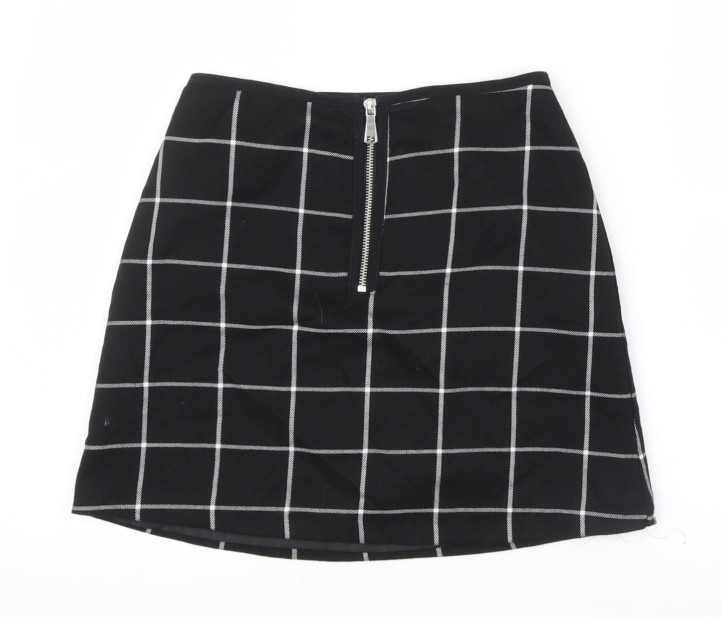 Miss Selfridge Womens Black Check  Straight & Pencil Skirt Size 6