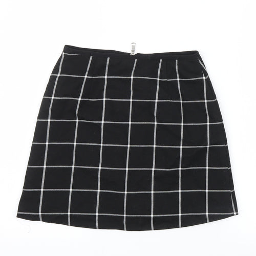 Miss Selfridge Womens Black Check  Straight & Pencil Skirt Size 6