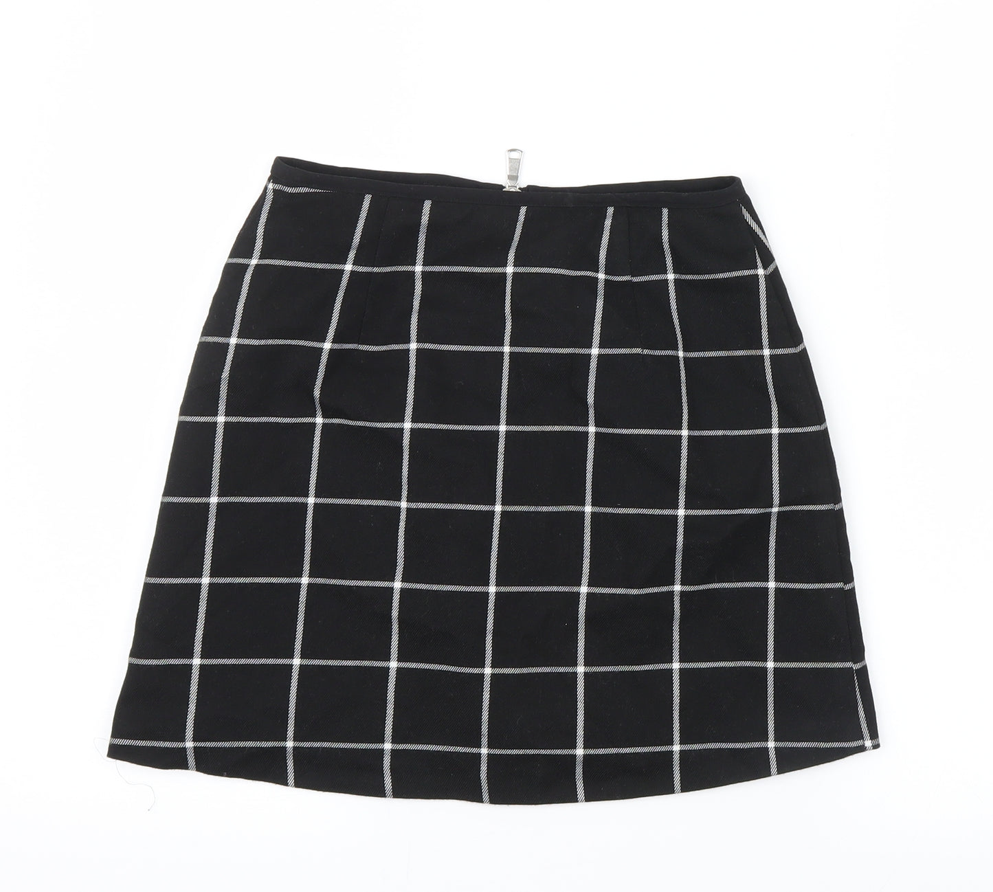Miss Selfridge Womens Black Check  Straight & Pencil Skirt Size 6