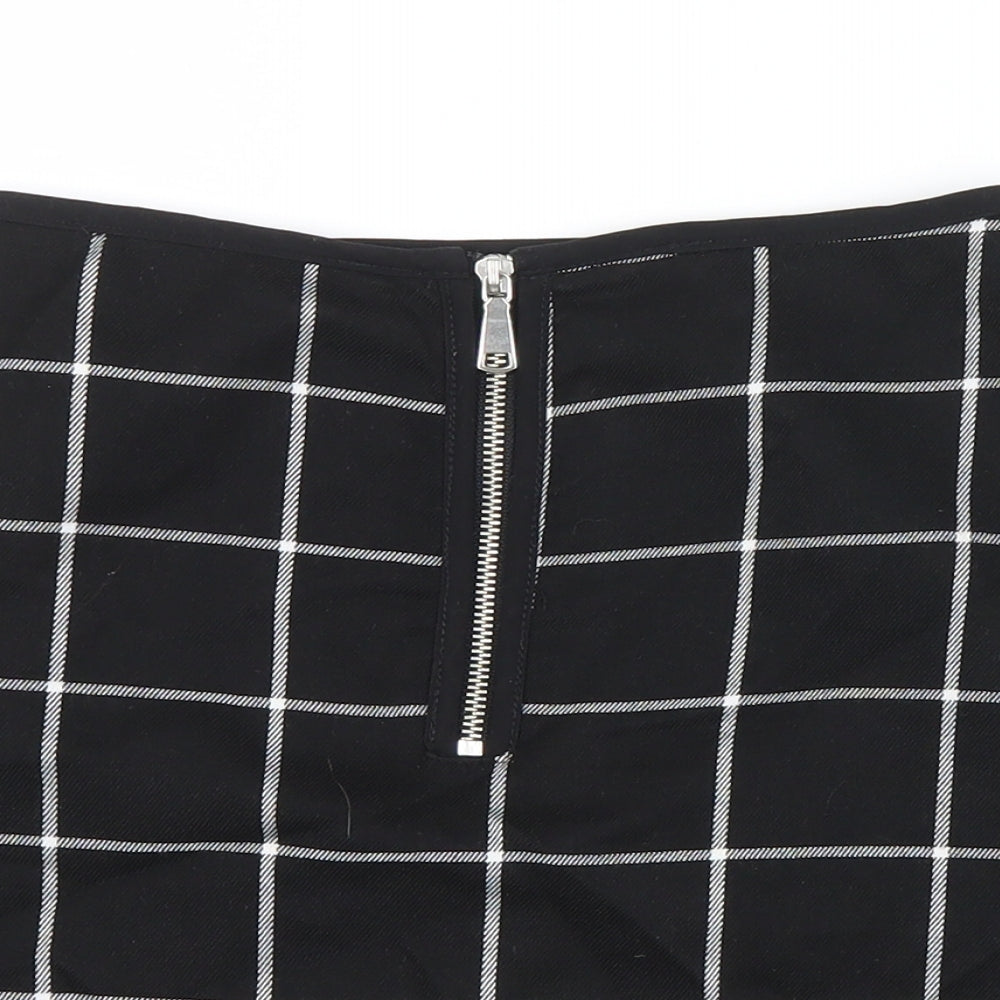 Miss Selfridge Womens Black Check  Straight & Pencil Skirt Size 6