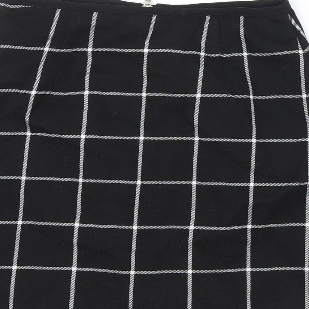 Miss Selfridge Womens Black Check  Straight & Pencil Skirt Size 6