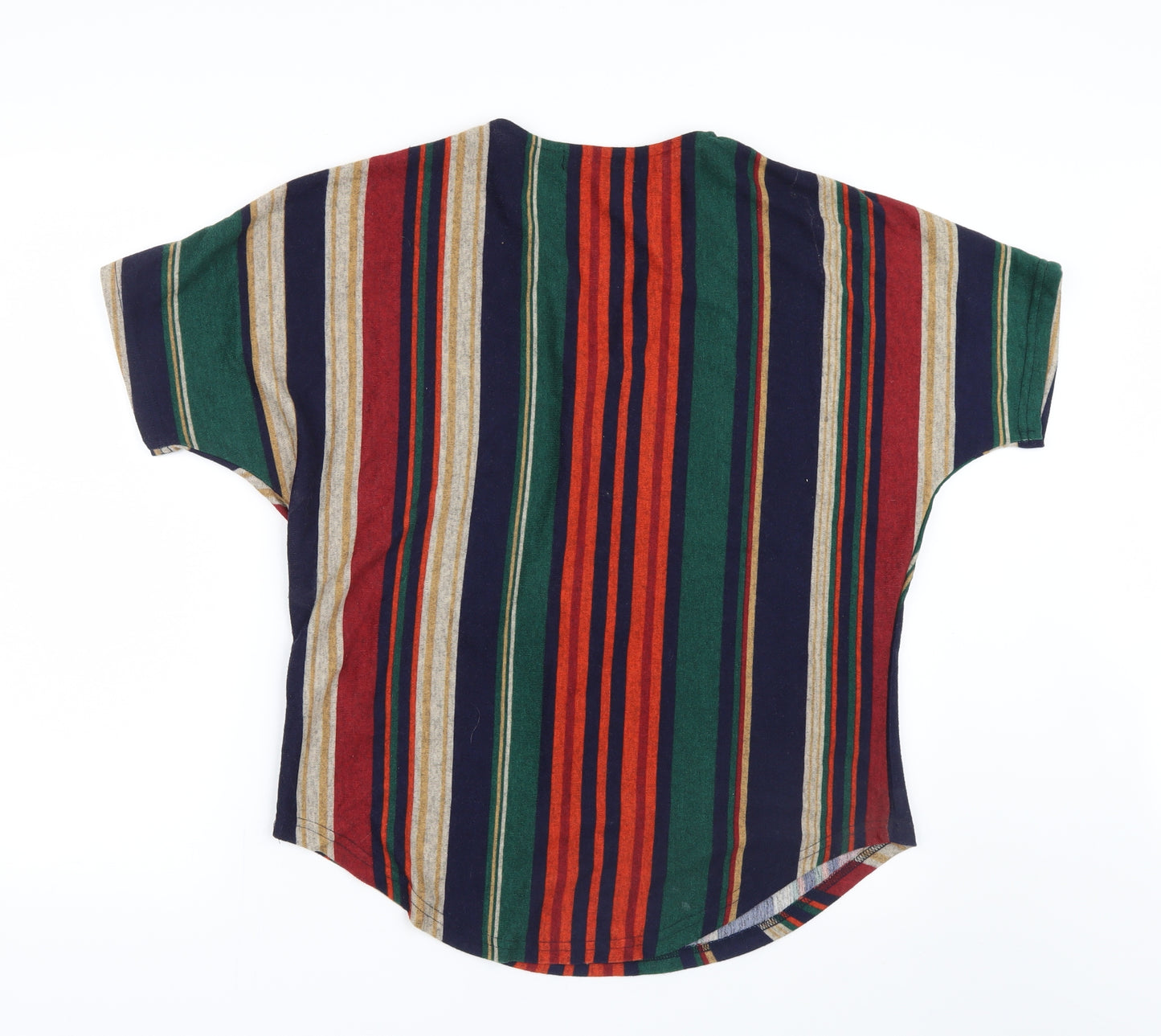 Quiz Womens Orange Striped  Basic T-Shirt Size 12