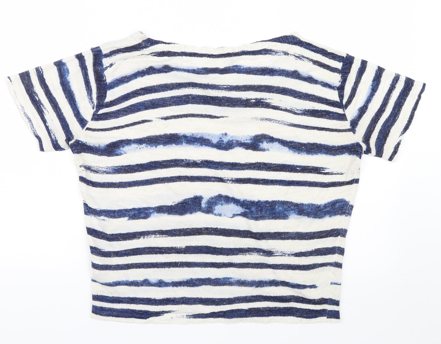 Monsoon Womens Blue Striped  Basic T-Shirt Size S