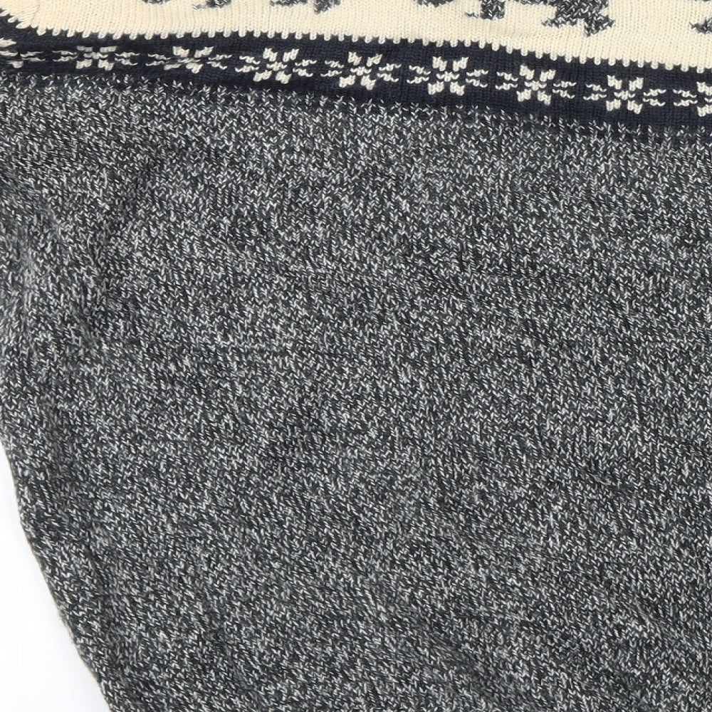 Easy Mens Grey  Knit Pullover Jumper Size S  - Christmas