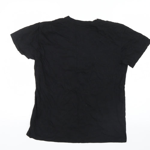 Classic Ringspun Cotton Womens Black   Basic T-Shirt Size M  - Halloween